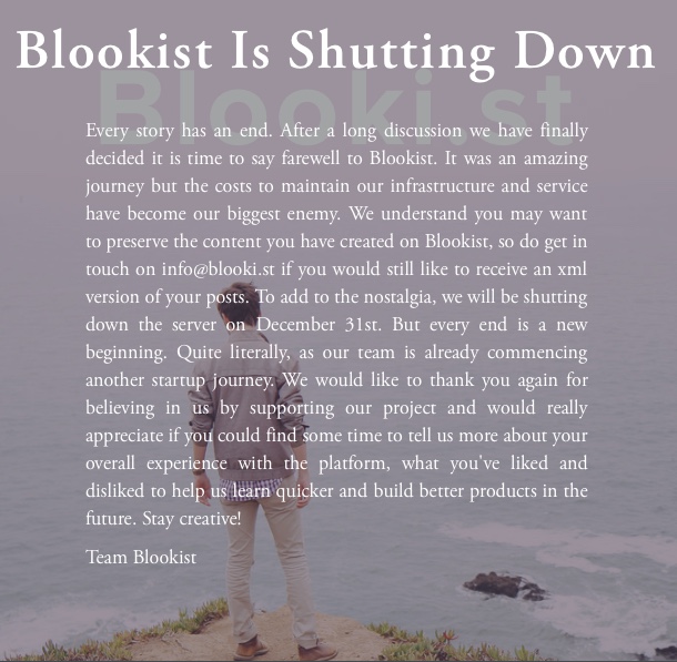 Shutdown de Blookist